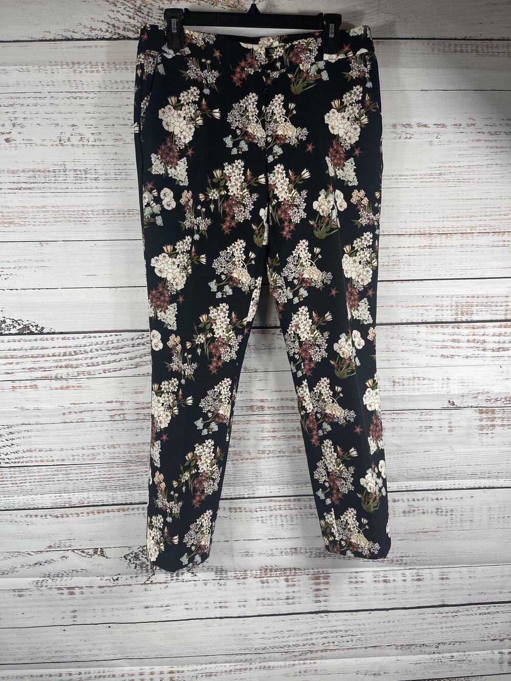 Cynthia Rowley Pants Womens 6 Multicolor Floral Crepe Slim Ankle Stretch Pockets
